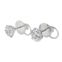 Jai's 18K White Gold 4-carat Solitaire Diamond Studs