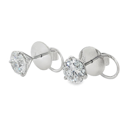 Jai's 18K White Gold 4-carat Solitaire Diamond Studs