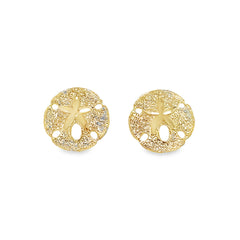 Jai's 14K Yellow Gold Large Sand Dollar Studs