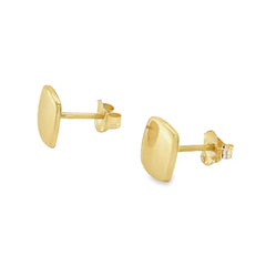 Jai's 14K Yellow Gold Smooth Square Studs