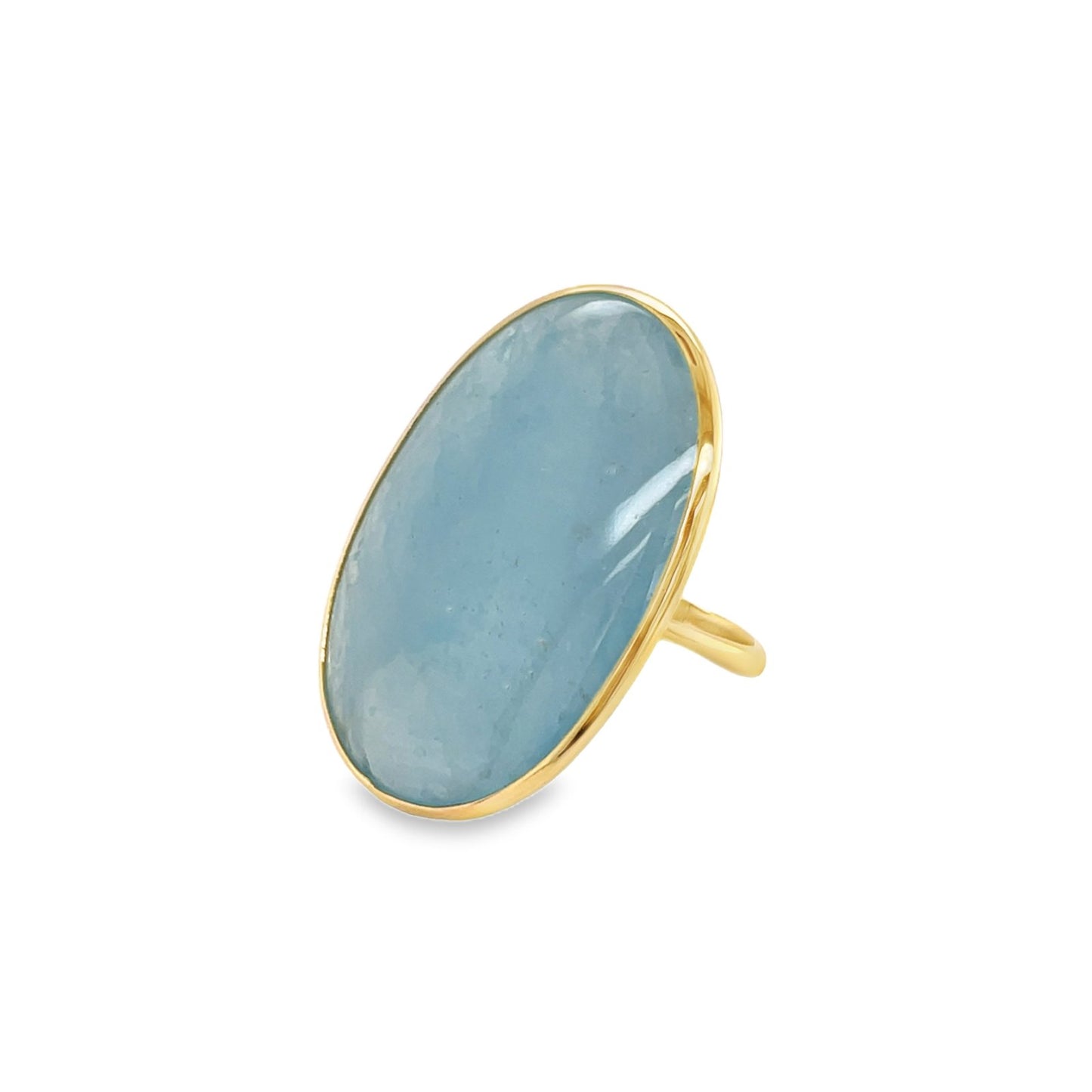 Jai's 18K Yellow Gold Oval Aquamarine Ring