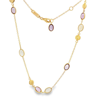 Jai's 18K Yellow Gold Mother-of-Pearl & Amethyst Beaded Necklace