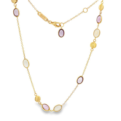 Jai's 18K Yellow Gold Mother-of-Pearl & Amethyst Beaded Necklace