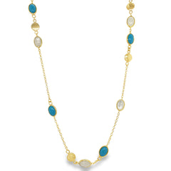Jai's 18K Yellow Gold Mother-of-Pearl & Turquoise Necklace