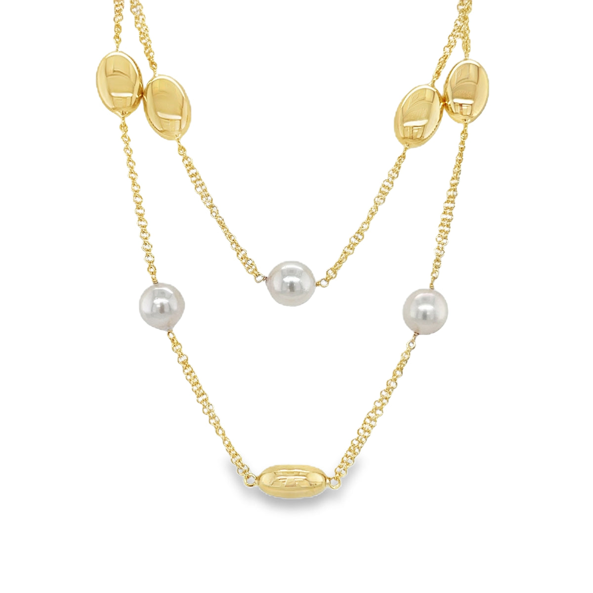 Jai's 18K Yellow Gold Beaded Pearl Necklace