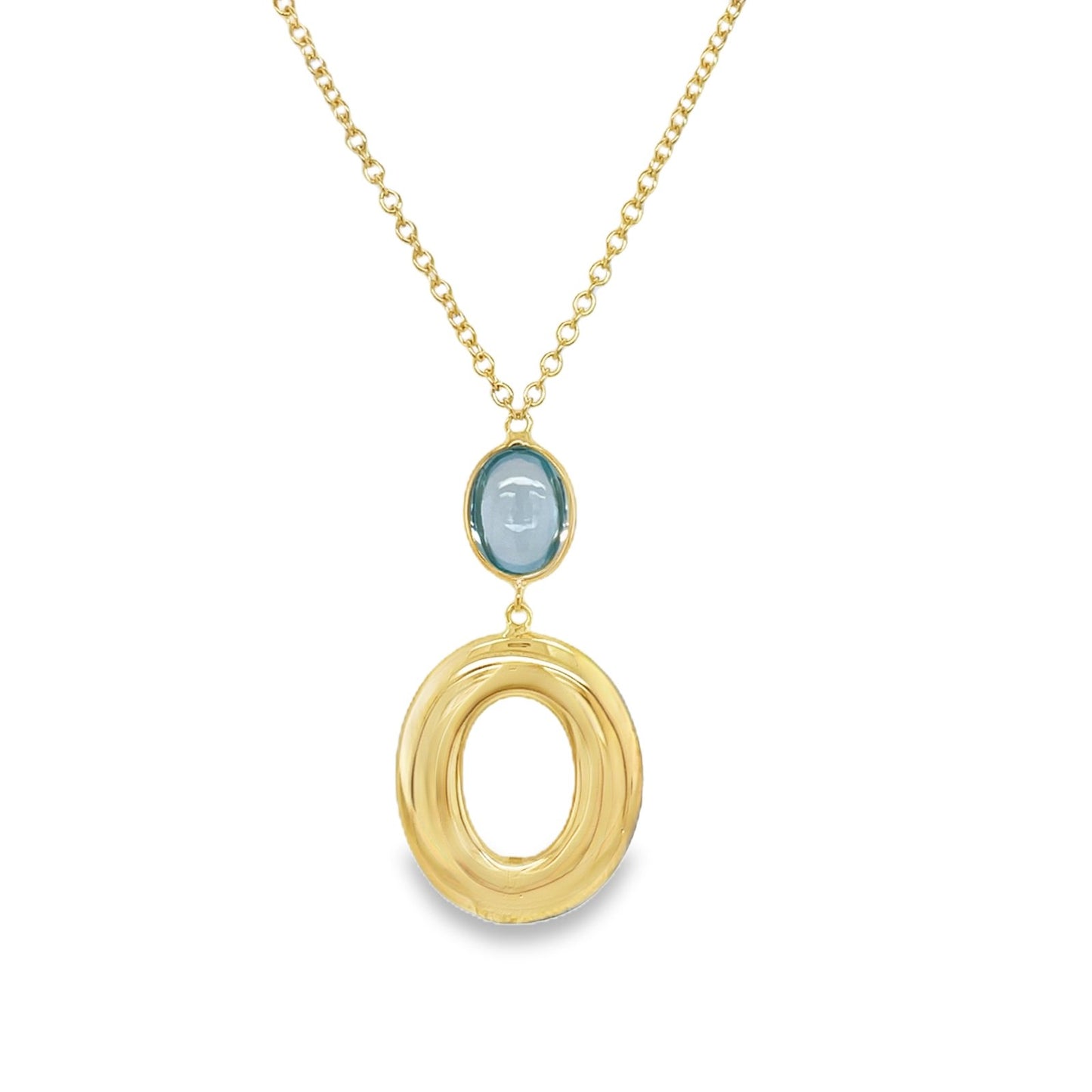 Jai's 18K Yellow Gold Blue Topaz Necklace