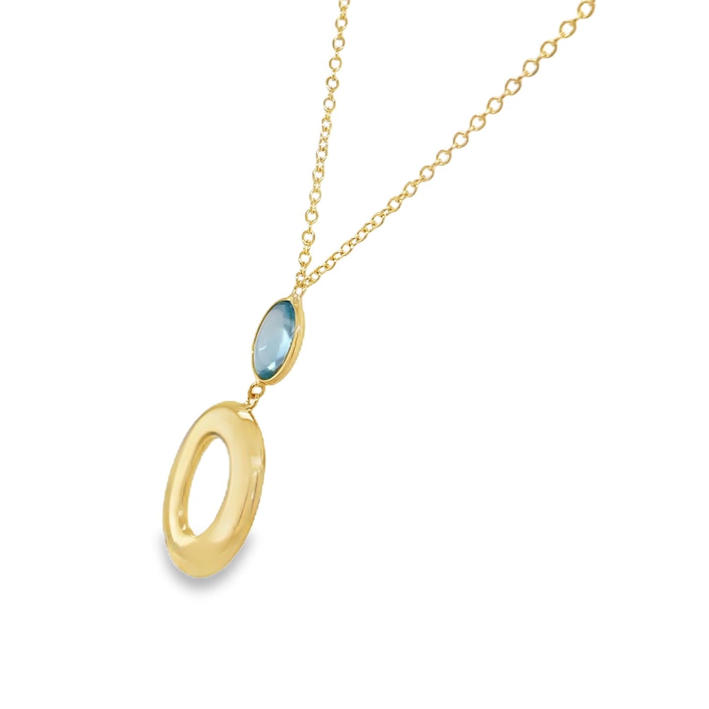 Jai's 18K Yellow Gold Blue Topaz Necklace