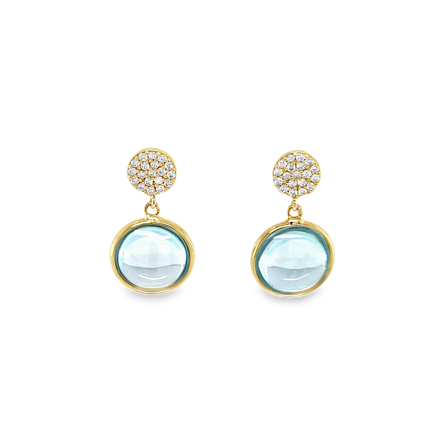 Jai's 18K Yellow Gold Blue Topaz & Diamond Drop Earrings
