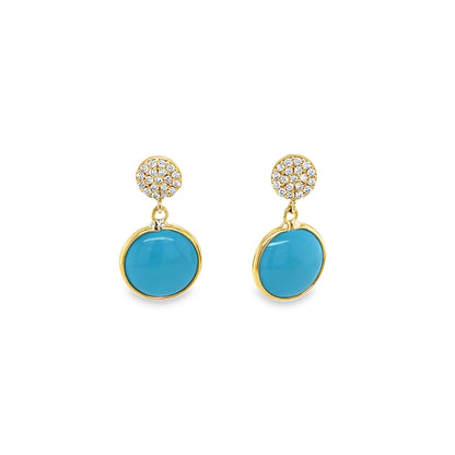 Jai's 18K Yellow Gold Turquoise & Diamond Drop Earrings