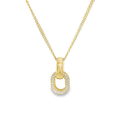 Jai's 18K Yellow Gold Diamond Paperclip Link Necklace
