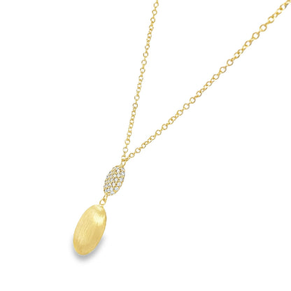 Jai's 18K Yellow Gold Diamond & Satin Petal Necklace