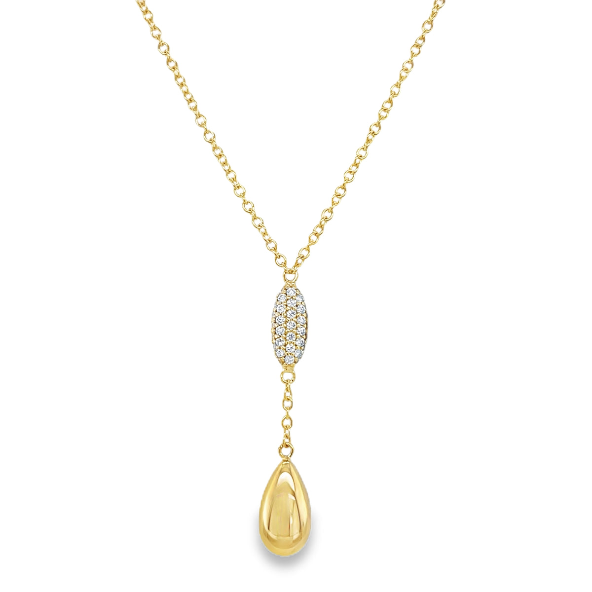 Jai's 18K Yellow Gold Diamond Teardrop Necklace