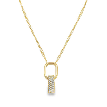 Jai's 18K Yellow Gold Diamond Paperclip Link Necklace
