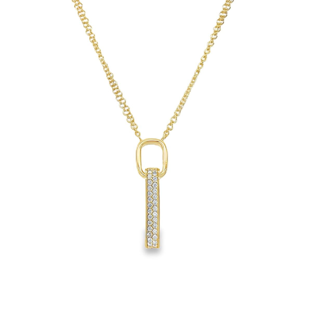 Jai's 18K Yellow Gold Diamond Paperclip Link Necklace