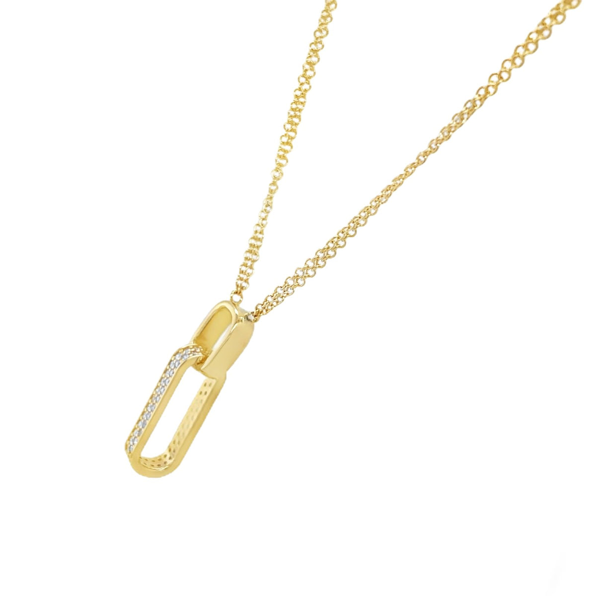 Jai's 18K Yellow Gold Diamond Paperclip Link Necklace