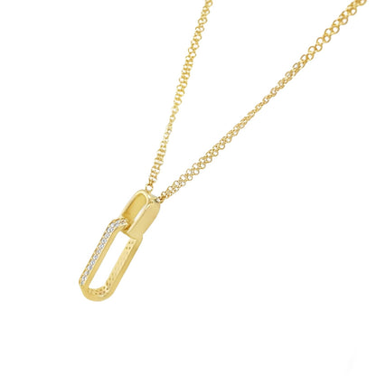 Jai's 18K Yellow Gold Diamond Paperclip Link Necklace