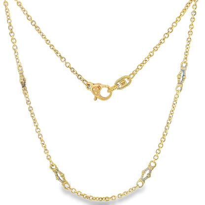 Judith Ripka's 14K Yellow Gold Engraved Cable Chain - 17"