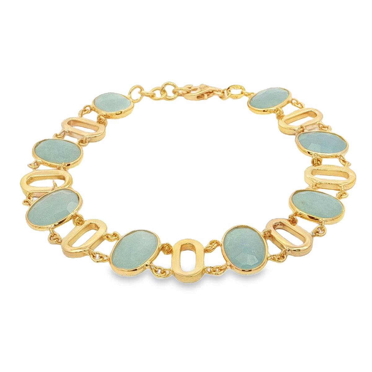 Jai's 18K Yellow Gold Aquamarine & Oval-link Bracelet