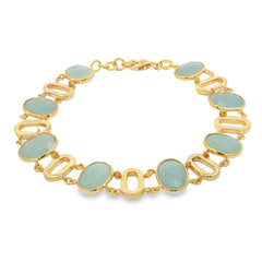 Jai's 18K Yellow Gold Aquamarine & Oval-link Bracelet