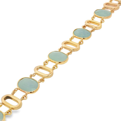 Jai's 18K Yellow Gold Aquamarine & Oval-link Bracelet