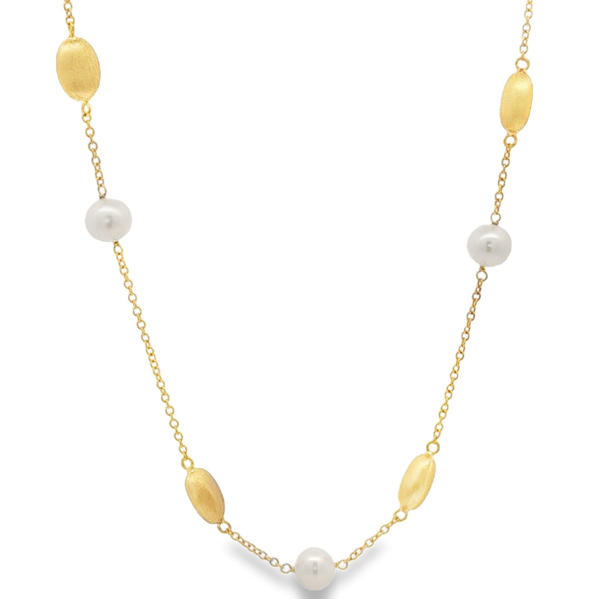 Jai's 18K Yellow Gold Pearl & Satin Bead Necklace