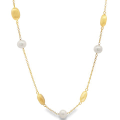 Jai's 18K Yellow Gold Pearl & Satin Bead Necklace