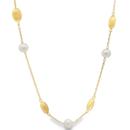Jai's 18K Yellow Gold Pearl & Satin Bead Necklace