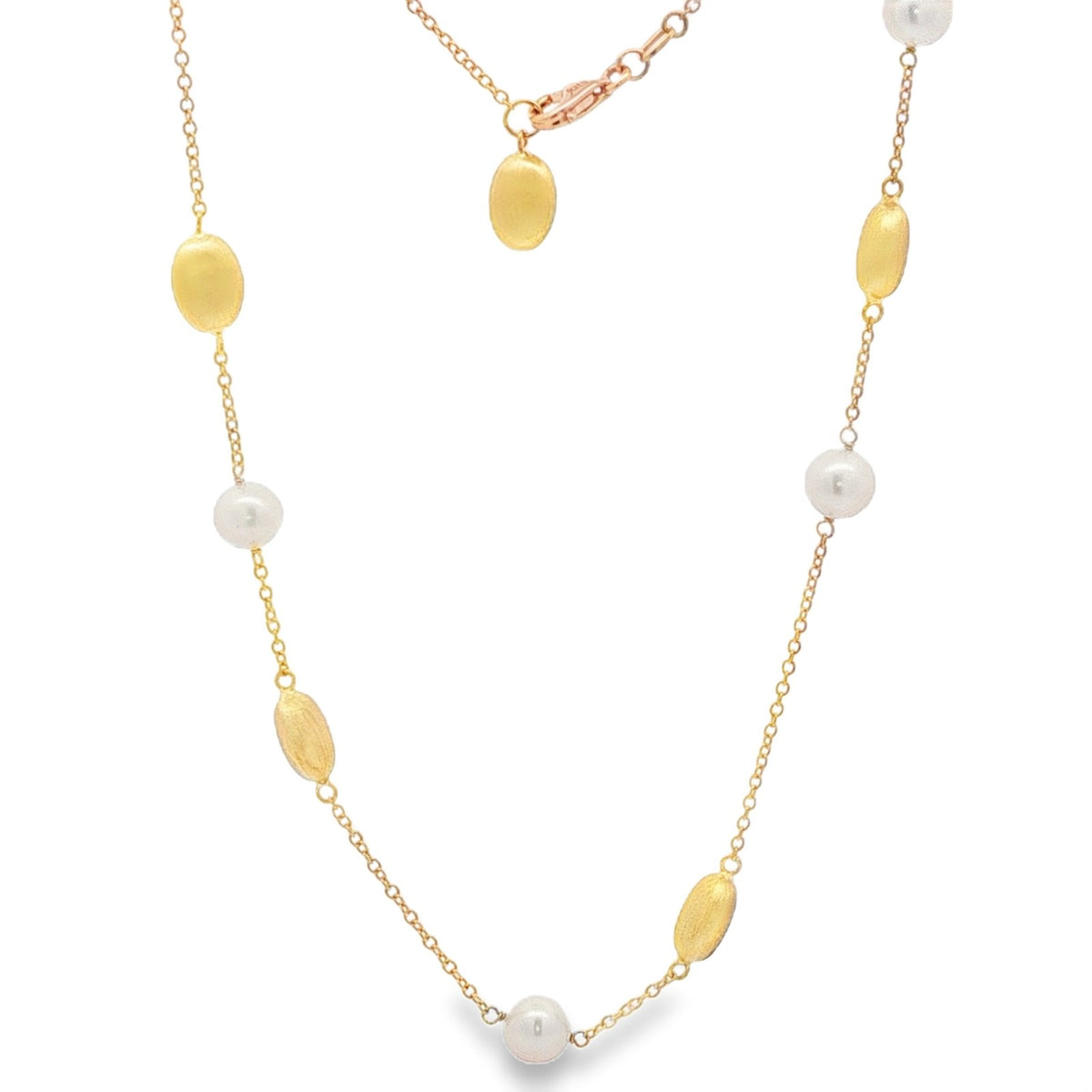 Jai's 18K Yellow Gold Pearl & Satin Bead Necklace
