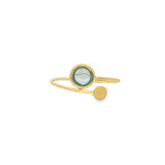 Jai's 18K Yellow Gold Blue Topaz & Satin Ring