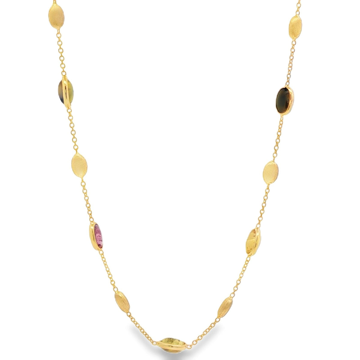 Jai's 18K Yellow Gold Tourmaline & Satin Bead Necklace