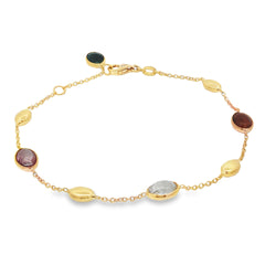 Jai's 18K Yellow Gold Tourmaline & Polished Bead Bracelet