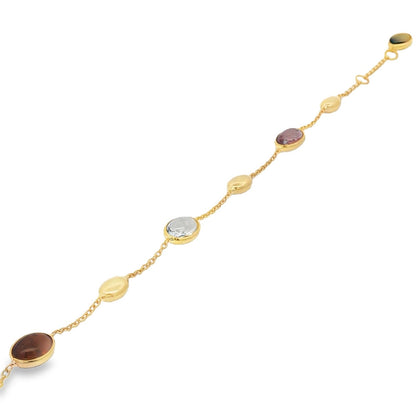 Jai's 18K Yellow Gold Tourmaline & Polished Bead Bracelet