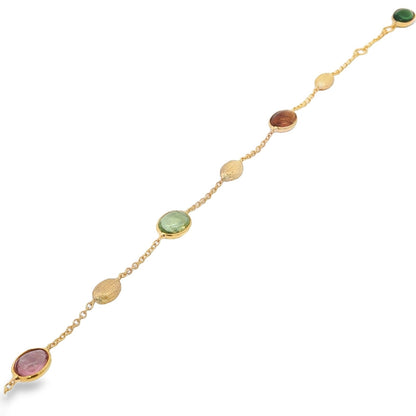 Jai's 18K Yellow Gold Tourmaline & Satin Bead Bracelet