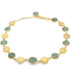 Jai's 18K Yellow Gold Aquamarine & Satin Bead Bracelet