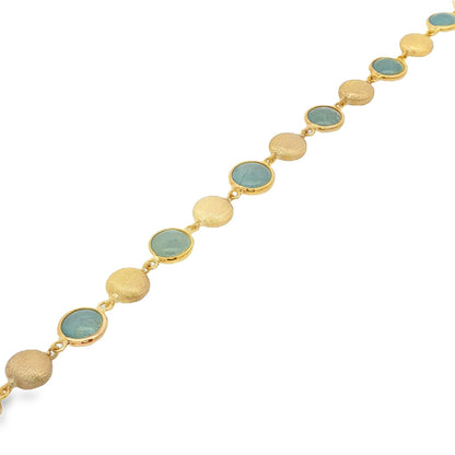 Jai's 18K Yellow Gold Aquamarine & Satin Bead Bracelet
