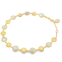 Jai's 18K Yellow Gold Moonstone & Satin Bead Bracelet