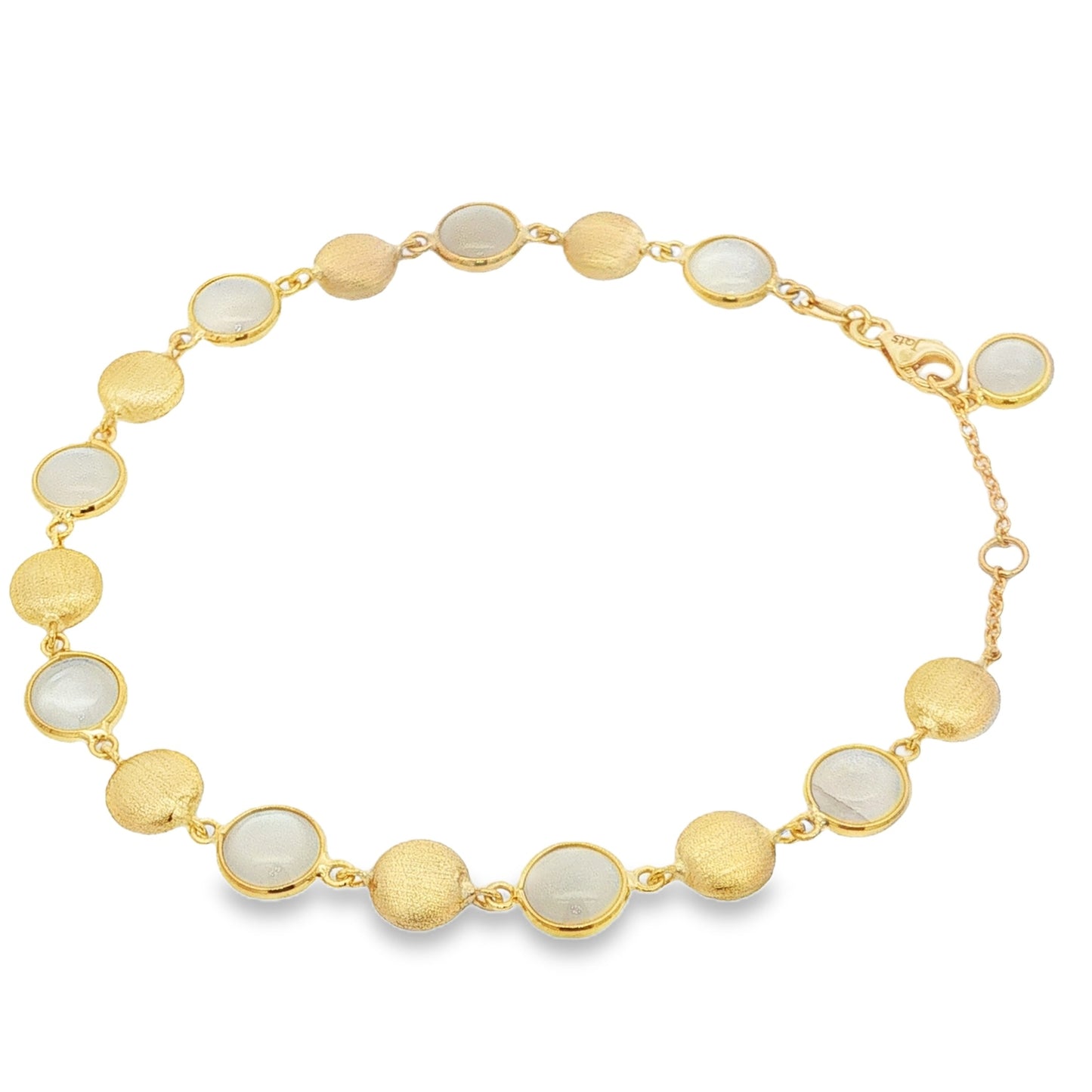Jai's 18K Yellow Gold Moonstone & Satin Bead Bracelet
