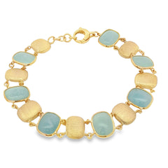 Jai's 18K Yellow Gold Aquamarine & Satin Link Bracelet