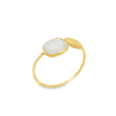 Jai's 18K Yellow Gold Moonstone & Satin Square Ring