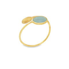 Jai's 18K Yellow Gold Aquamarine & Satin Oval Ring