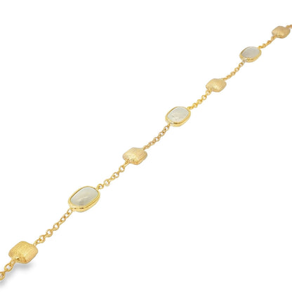 Jai's 18K Yellow Gold Moonstone & Satin Square Bead Bracelet
