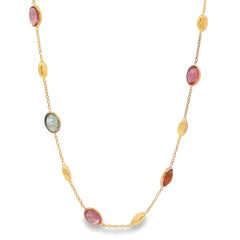 Jai's 18K Yellow Gold Tourmaline & Polished Bead Necklace