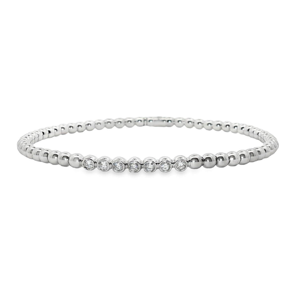 Hulchi Belluni's 18K White Gold Diamond Tresore Stretch Bracelet