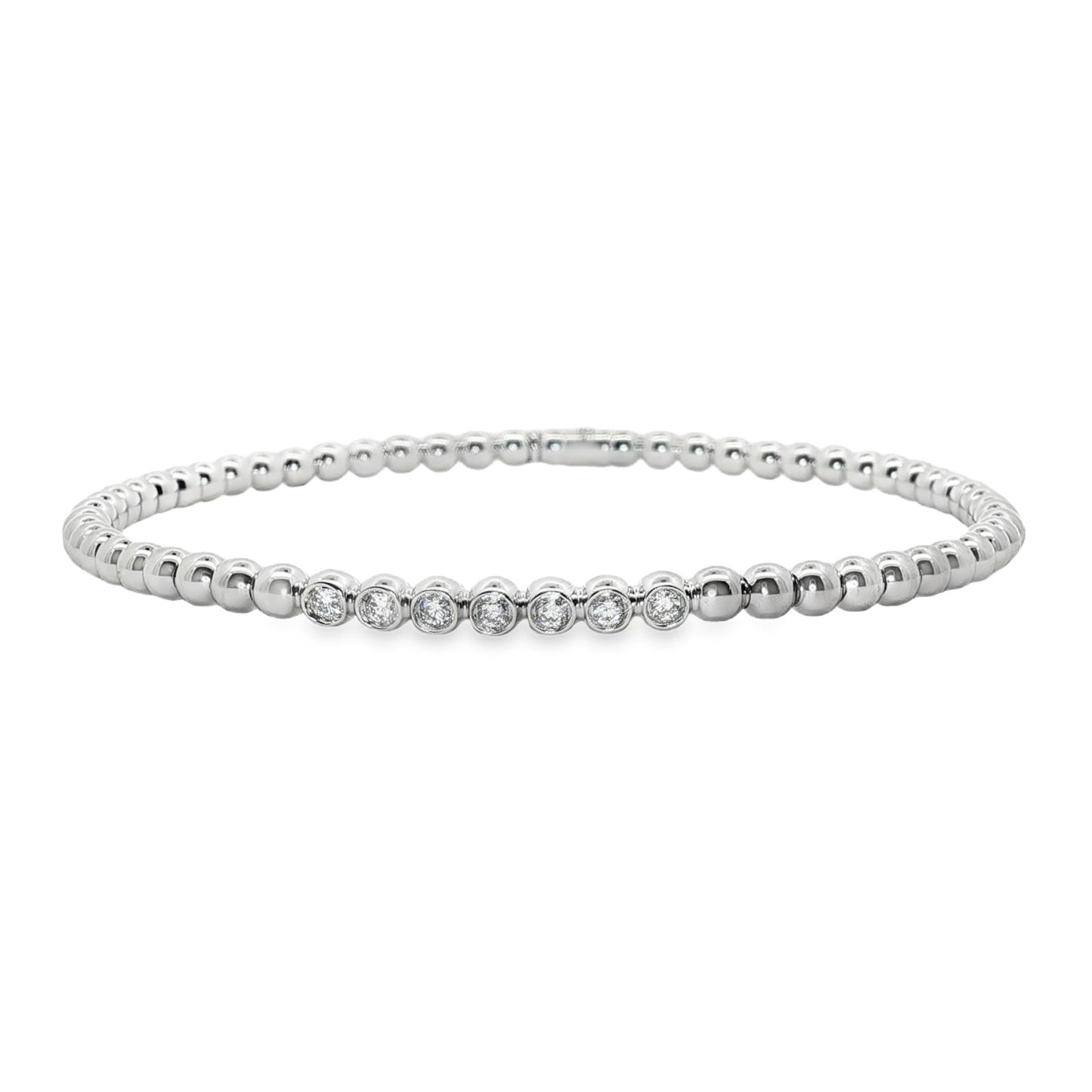 Hulchi Belluni's 18K White Gold Diamond Tresore Stretch Bracelet