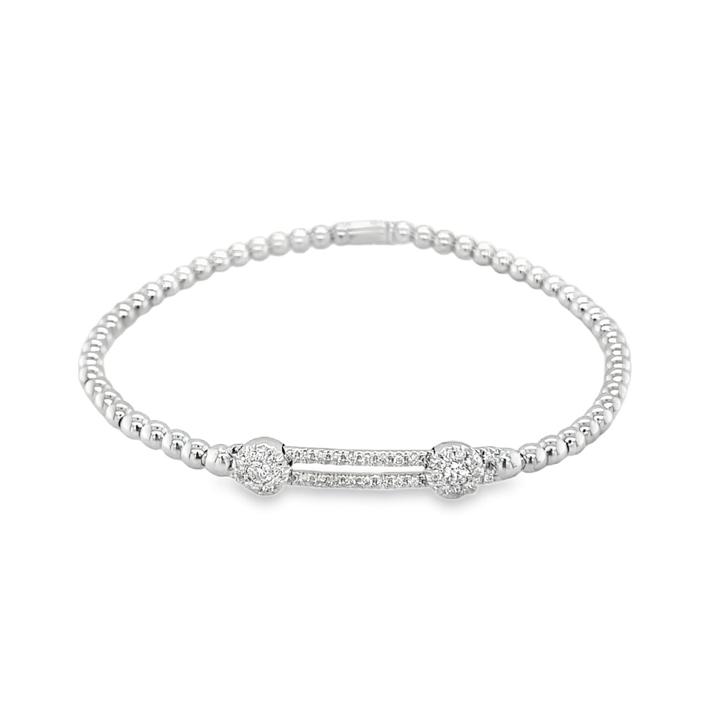 Hulchi Belluni's 18K White Gold Diamond Tresore Stretch Bracelet