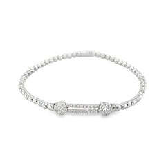 Hulchi Belluni's 18K White Gold Diamond Tresore Stretch Bracelet
