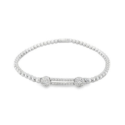 Hulchi Belluni's 18K White Gold Diamond Tresore Stretch Bracelet
