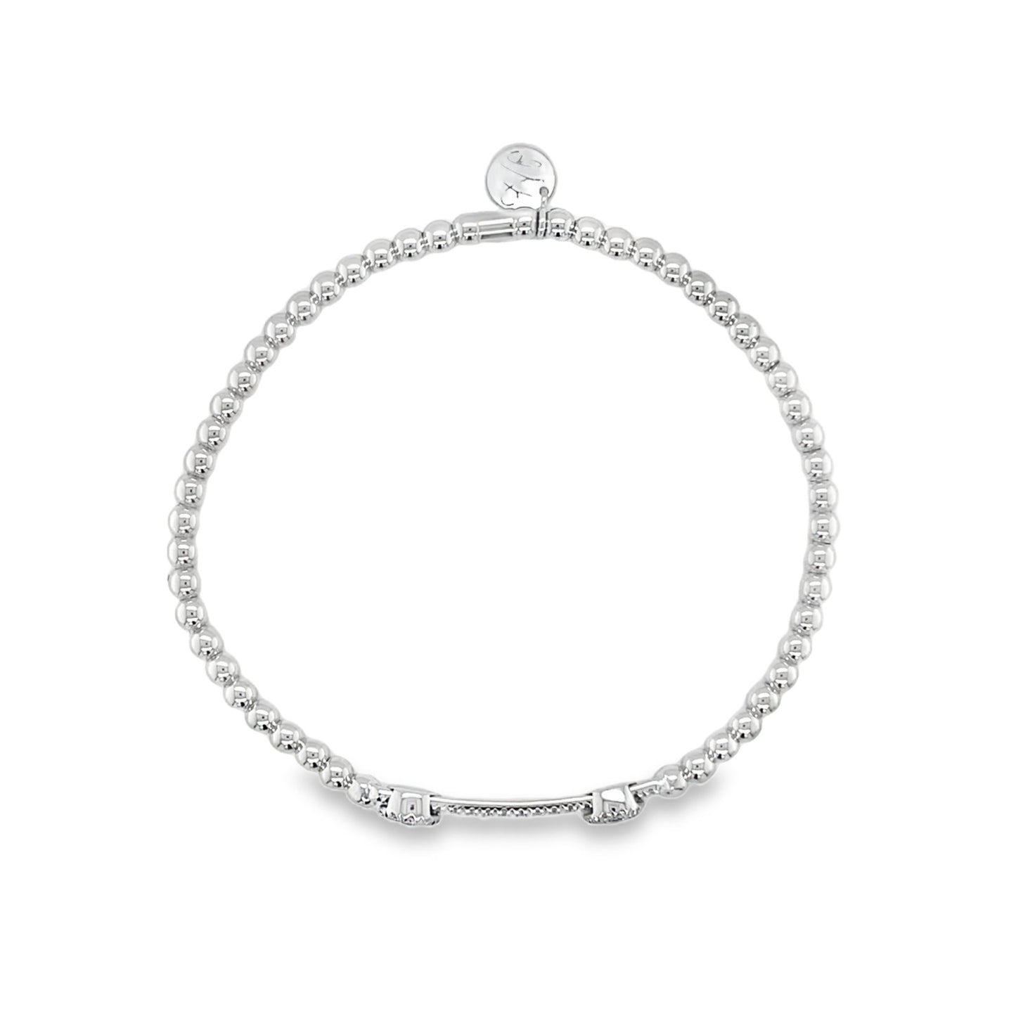 Hulchi Belluni's 18K White Gold Diamond Tresore Stretch Bracelet