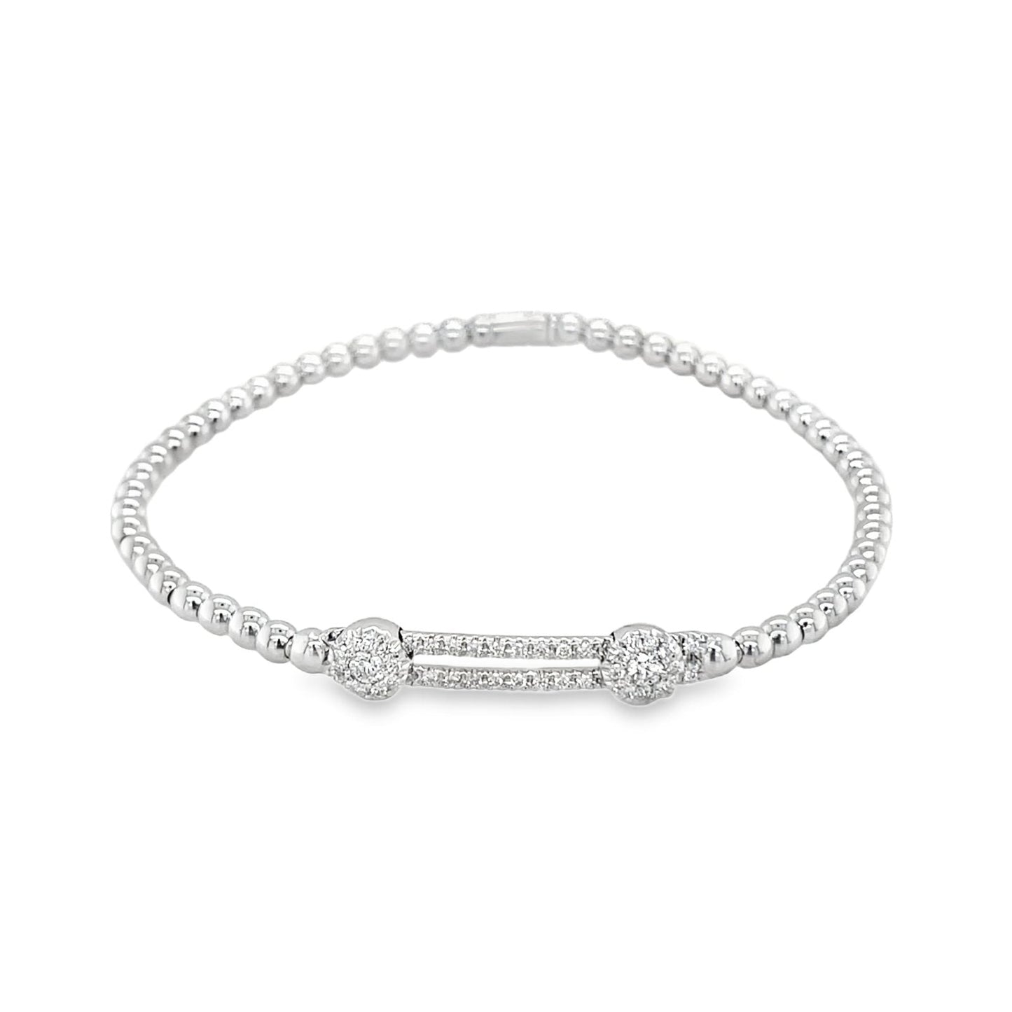Hulchi Belluni's 18K White Gold Diamond Tresore Stretch Bracelet