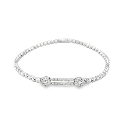 Hulchi Belluni's 18K White Gold Diamond Tresore Stretch Bracelet
